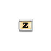 Nomination Composable Classic SCHWARZE BUCHSTABEN Edelstahl und 18K-Gold (26_Z)